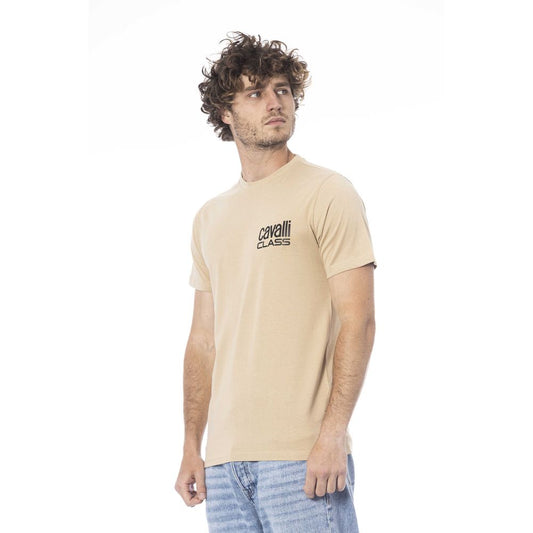 Cavalli Class Beige Cotton Men T-Shirt $163.00 Cavalli Class Luzworld