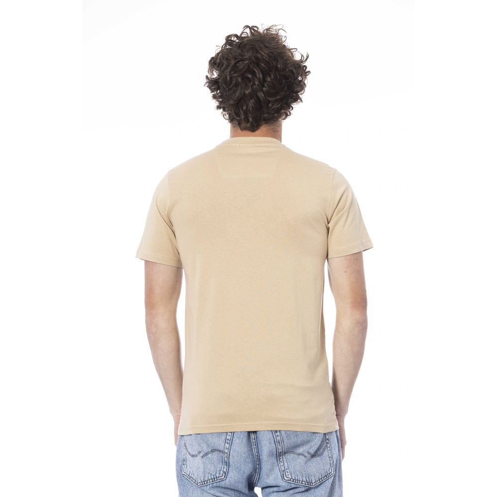 Cavalli Class Beige Cotton Men T-Shirt $163.00 Cavalli Class Luzworld
