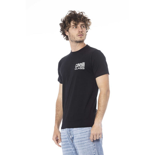 Cavalli Class Black Cotton Men T-Shirt $163.00 Cavalli Class Luzworld