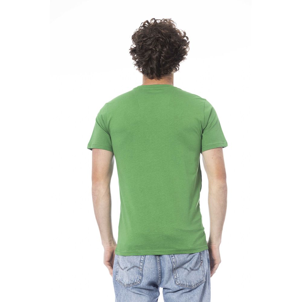 Cavalli Class Green Cotton Men T-Shirt $163.00 Cavalli Class Luzworld