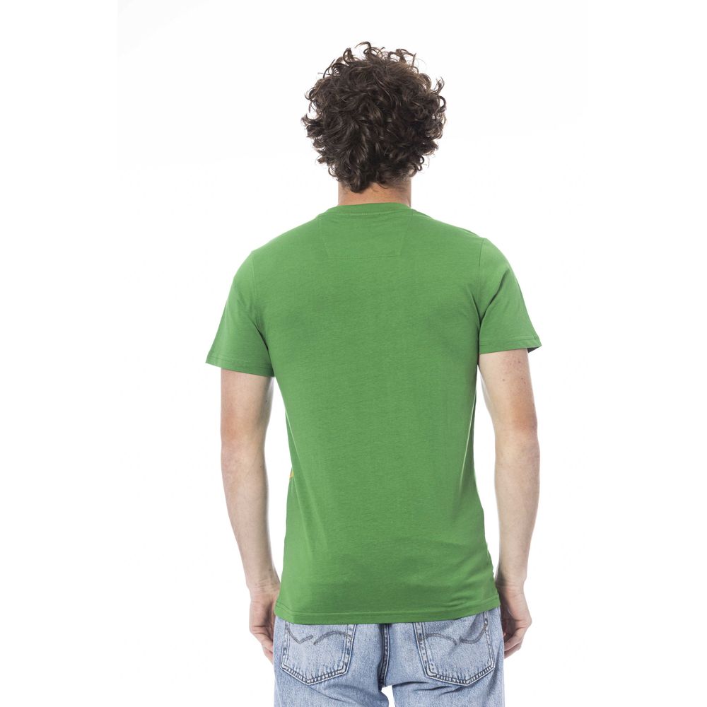 Cavalli Class Green Cotton Men T-Shirt $163.00 Cavalli Class Luzworld