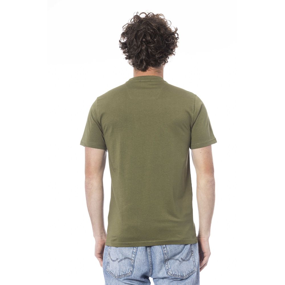 Cavalli Class Green Cotton Men T-Shirt $163.00 Cavalli Class Luzworld