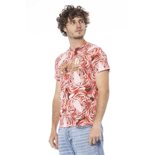 Cavalli Class Red Cotton Men T-Shirt $156.00 Cavalli Class Luzworld