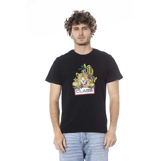 Cavalli Class Black Cotton Men T-Shirt $156.00 Cavalli Class Luzworld