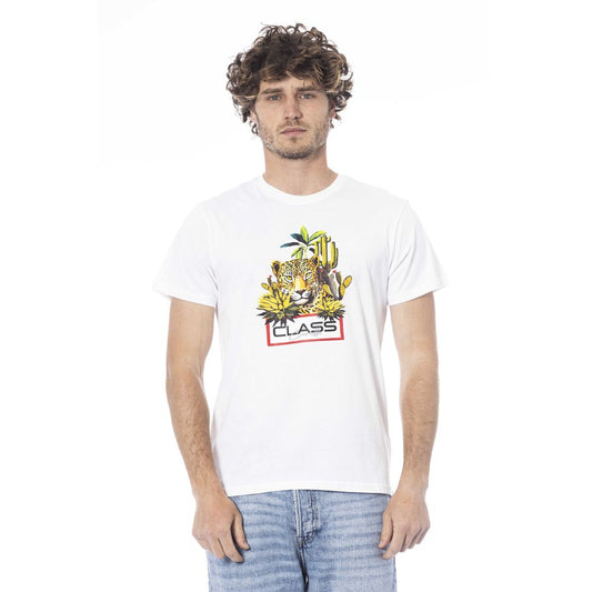 Cavalli Class White Cotton Men T-Shirt $156.00 Cavalli Class Luzworld