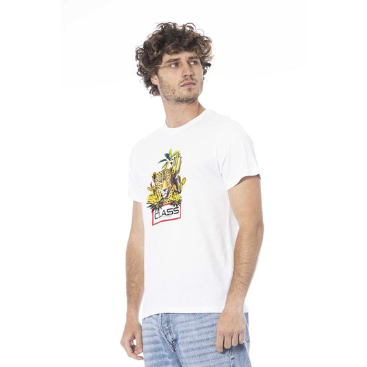 Cavalli Class White Cotton Men T-Shirt $156.00 Cavalli Class Luzworld