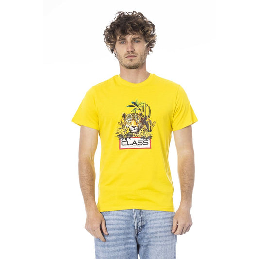 Cavalli Class Yellow Cotton Men T-Shirt $156.00 Cavalli Class Luzworld