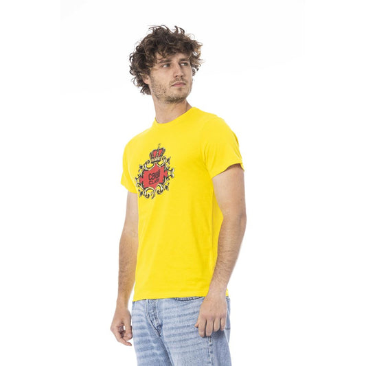 Cavalli Class Yellow Cotton Men T-Shirt $156.00 Cavalli Class Luzworld