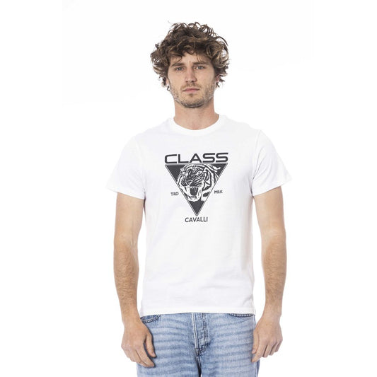 Cavalli Class White Cotton Men's T-Shirt $156.00 Cavalli Class Luzworld