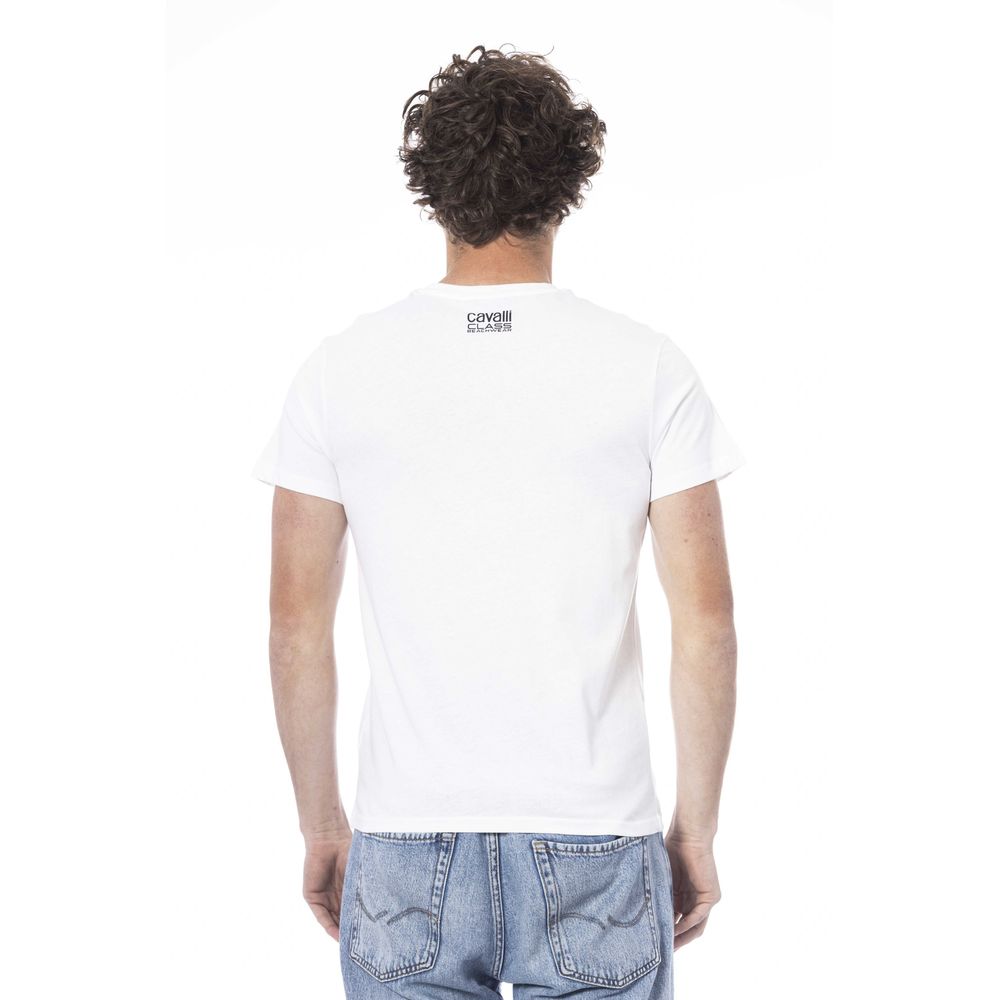 Cavalli Class White Cotton Men's T-Shirt $156.00 Cavalli Class Luzworld