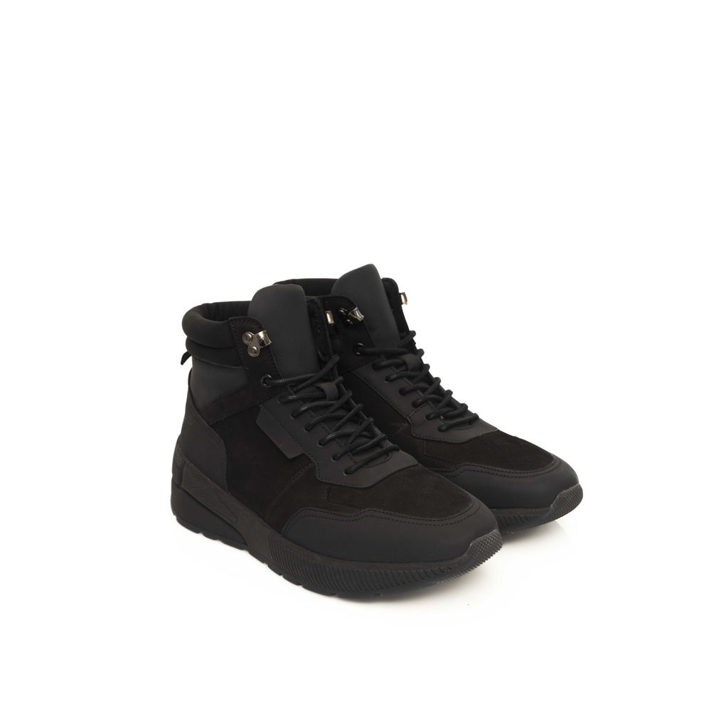 Cerruti 1881 Black Leather Men Sneaker $721.00 Cerruti 1881 Luzworld