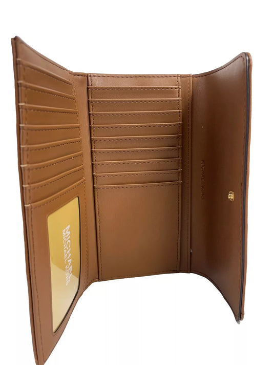 Michael Kors Jet Set Travel Large Quilted Leather Trifold Wallet Brown $559.00 Michael Kors Luzworld