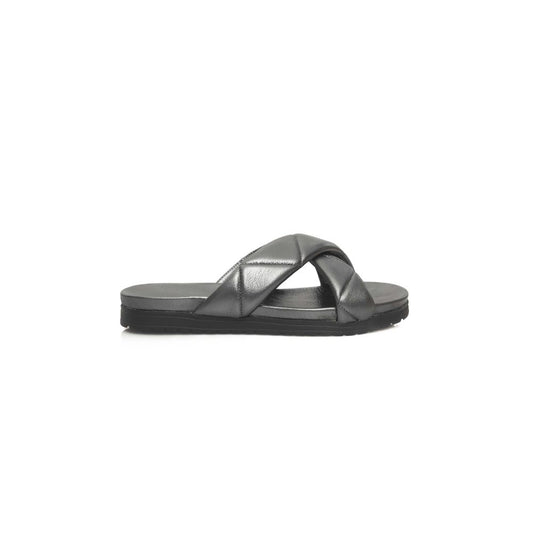 Cerruti 1881 Gray Lambskin Women Sandal $607.00 Cerruti 1881 Luzworld