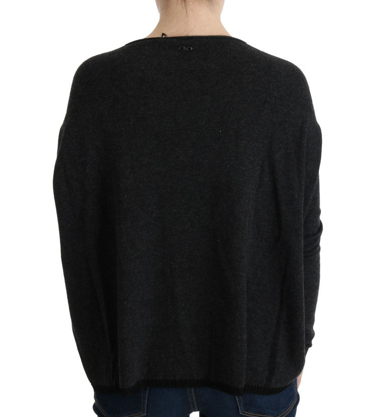 Costume National Gray Viscose Knitted Sweater $537.00 Costume National Luzworld