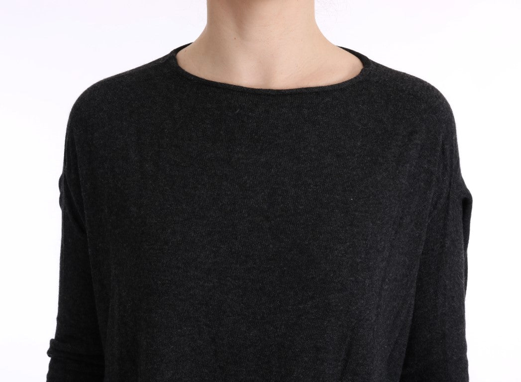 Costume National Gray Viscose Knitted Sweater $537.00 Costume National Luzworld