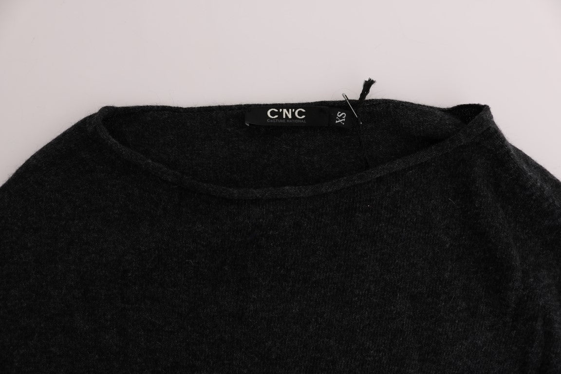 Costume National Gray Viscose Knitted Sweater $537.00 Costume National Luzworld