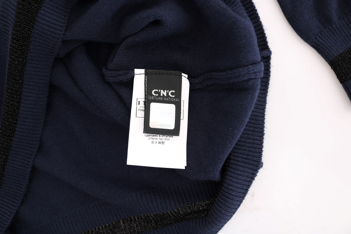 Costume National Blue V-neck Viscose Sweater $537.00 Costume National Luzworld