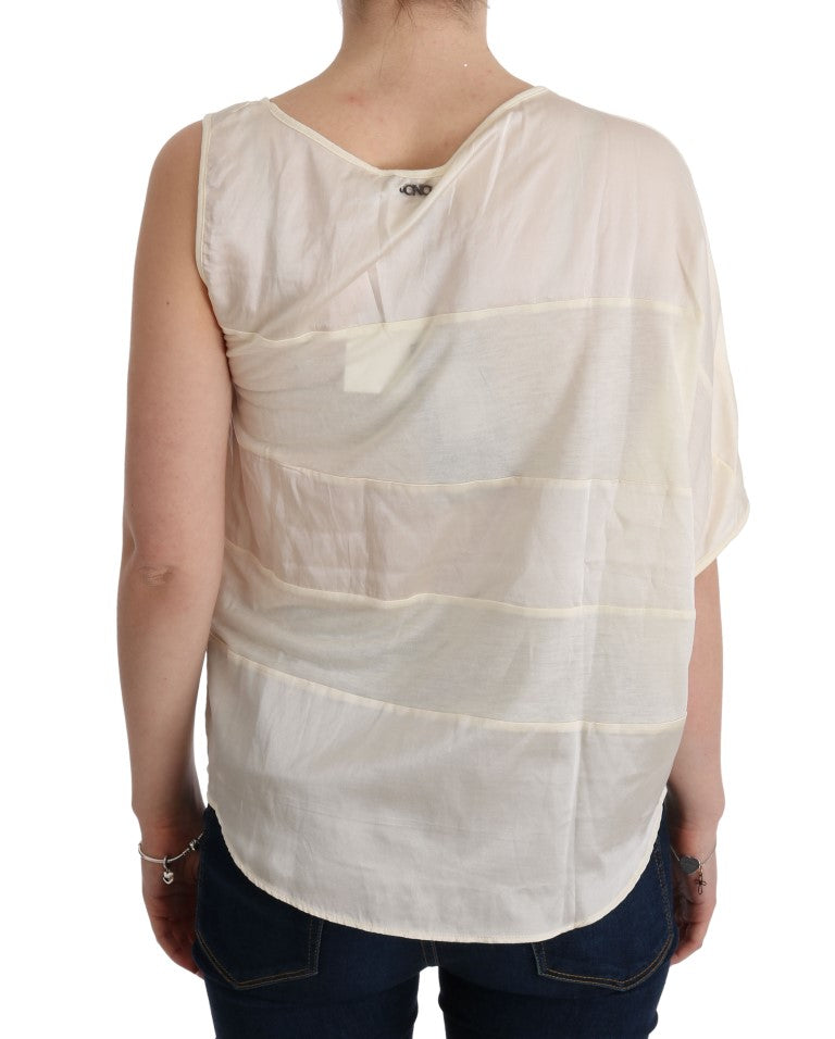Costume National Beige Asymmetric Top Blouse $473.00 Costume National Luzworld