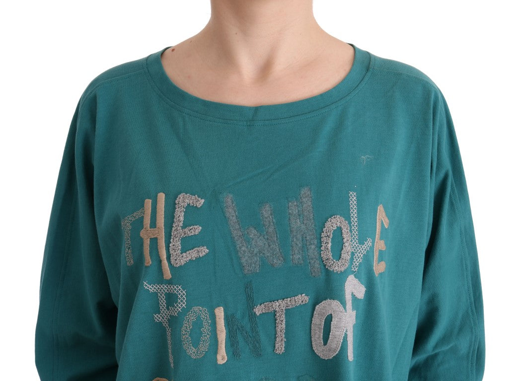 John Galliano Green Cotton Oversized Sweater $262.00 John Galliano Luzworld