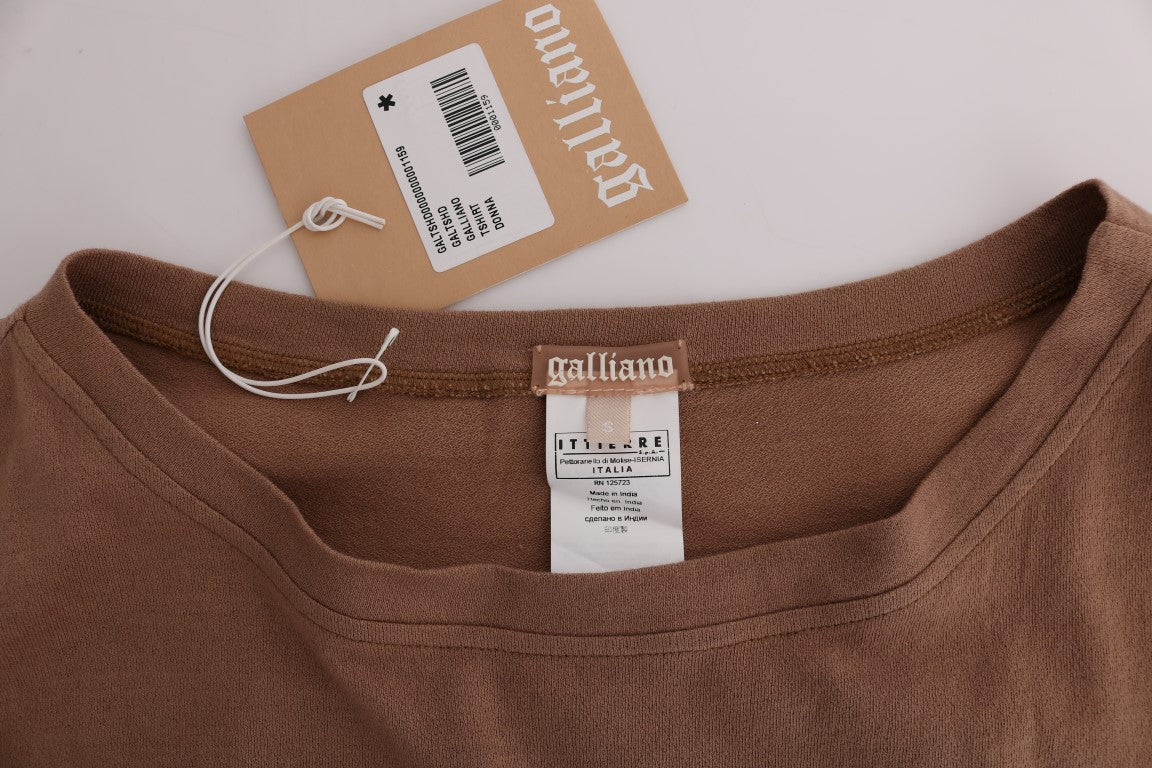 John Galliano Brown Cotton Studded Sweater $262.00 John Galliano Luzworld