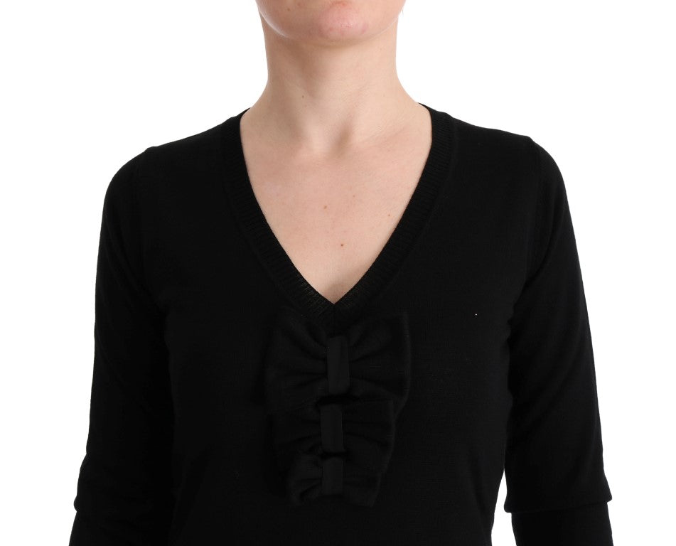 MARGHI LO' Black Wool Long Sleeve Shift Dress $552.00 MARGHI LO' Luzworld