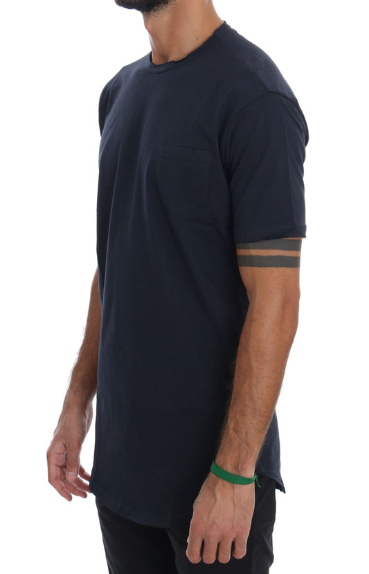 Daniele Alessandrini Blue Cotton Crewneck T-Shirt $198.00 Daniele Alessandrini Luzworld