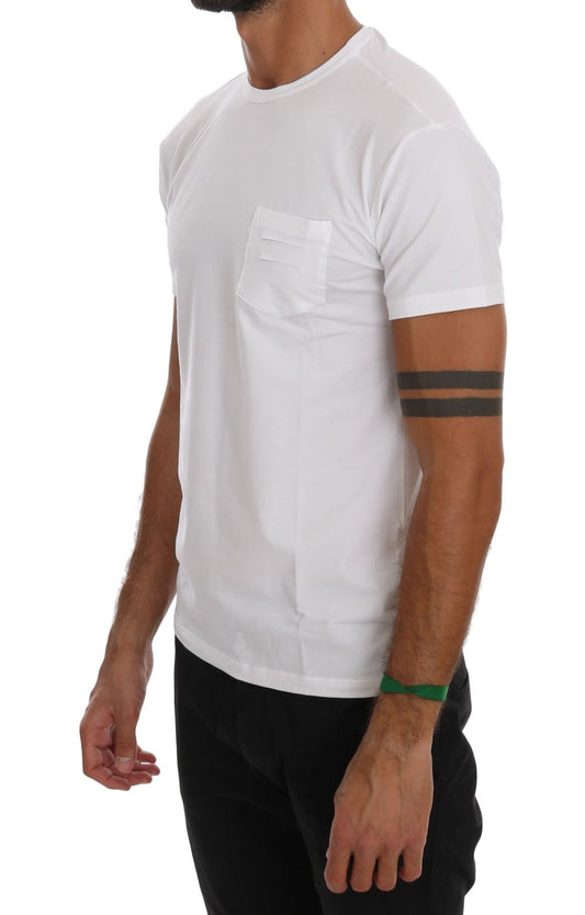 Daniele Alessandrini White Cotton Crewneck T-Shirt $198.00 Daniele Alessandrini Luzworld