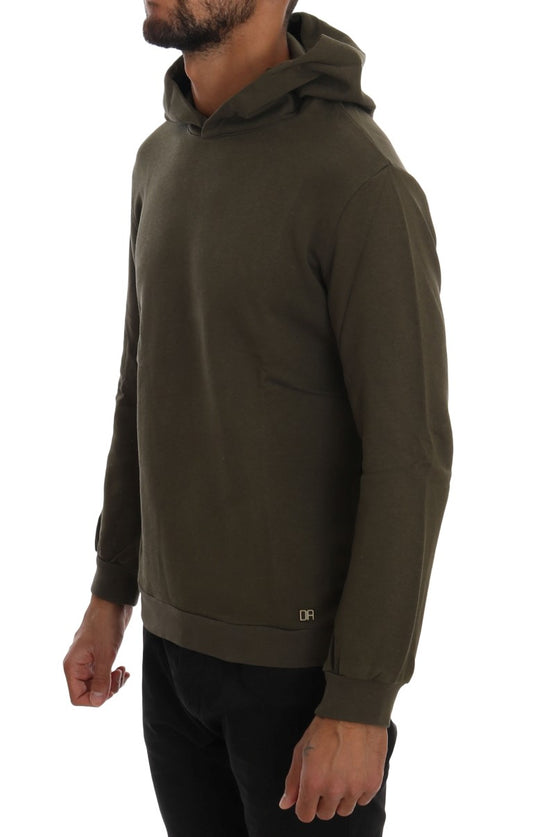 Daniele Alessandrini Green Pullover Hodded Cotton Sweater $260.00 Daniele Alessandrini Luzworld