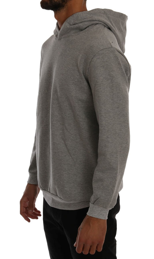 Daniele Alessandrini Gray Pullover Hodded Cotton Sweater $260.00 Daniele Alessandrini Luzworld