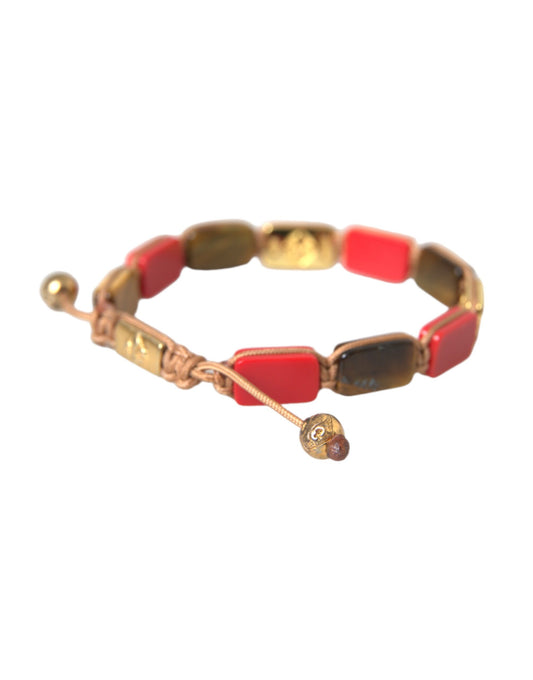 Nialaya CZ Tiger Eye Red Coral 925 Silver Men Bracelet $700.00 Nialaya Luzworld