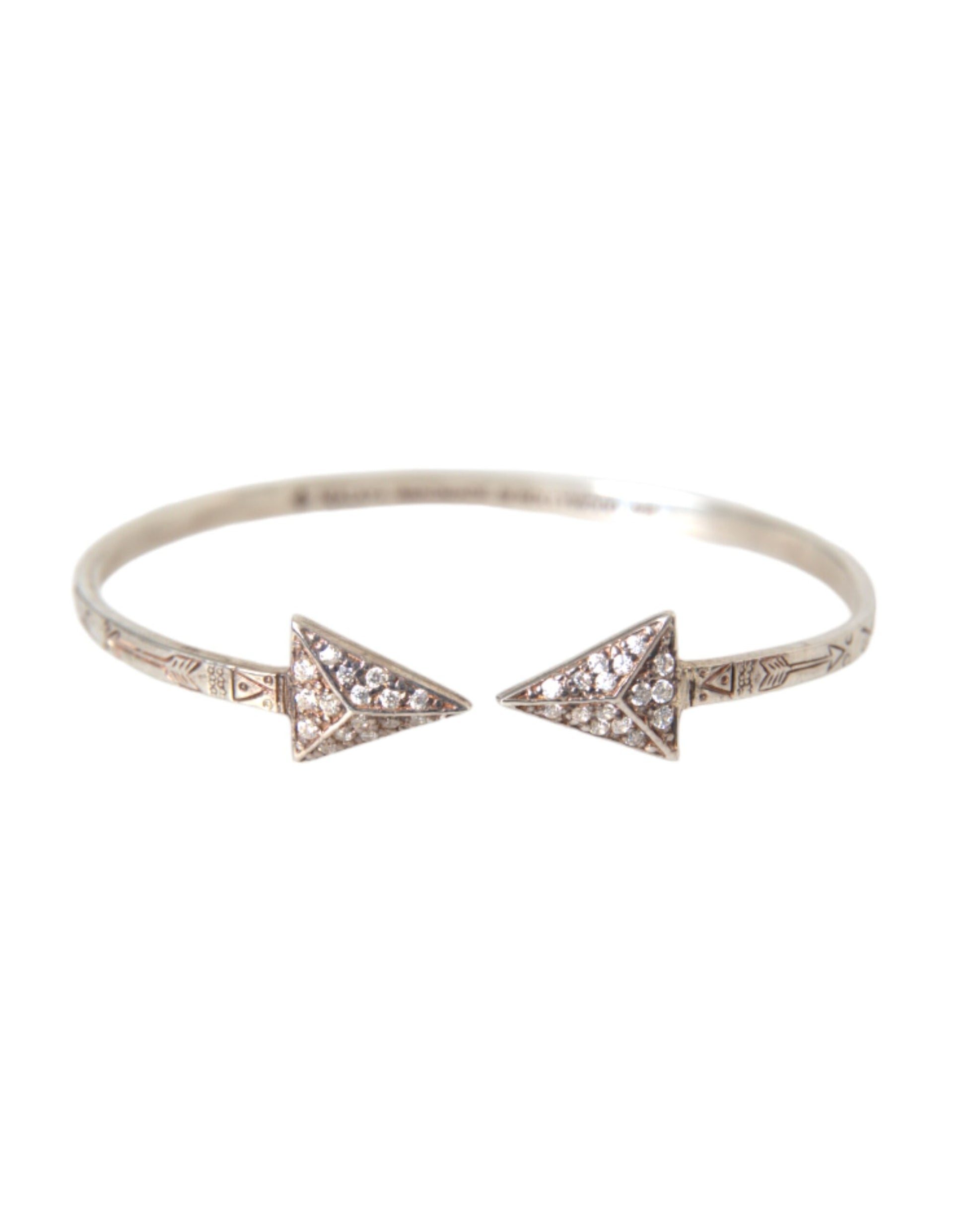 Nialaya Arrow Crystal 925 Silver Bangle Bracelet Women $816.00 Nialaya Luzworld