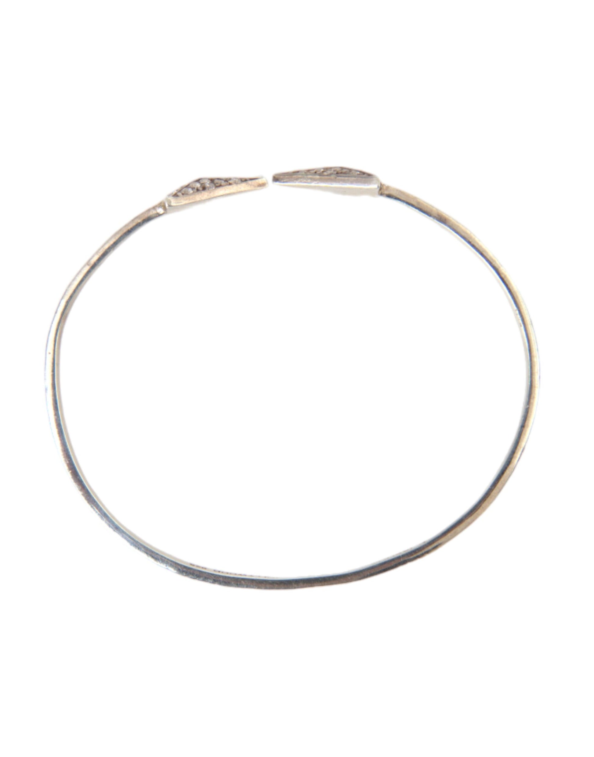 Nialaya Arrow Crystal 925 Silver Bangle Bracelet Women $816.00 Nialaya Luzworld