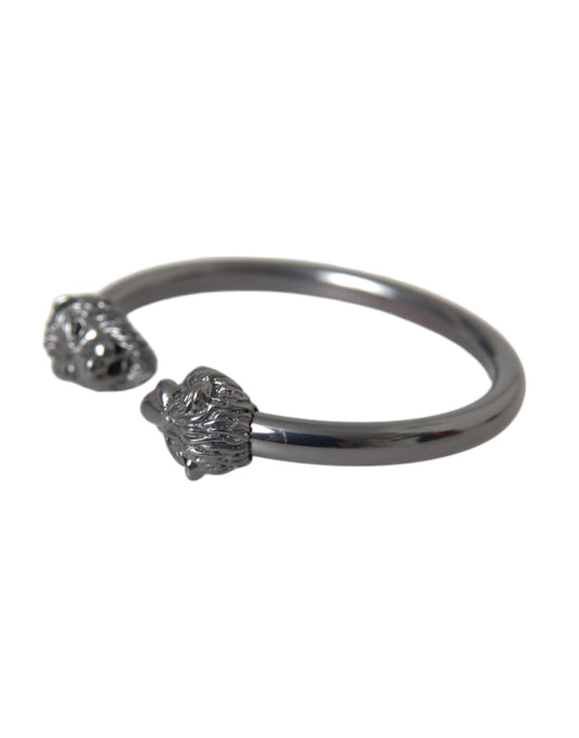 Nialaya Black Rhodium Lion Bangle Bracelet Women $816.00 Nialaya Luzworld