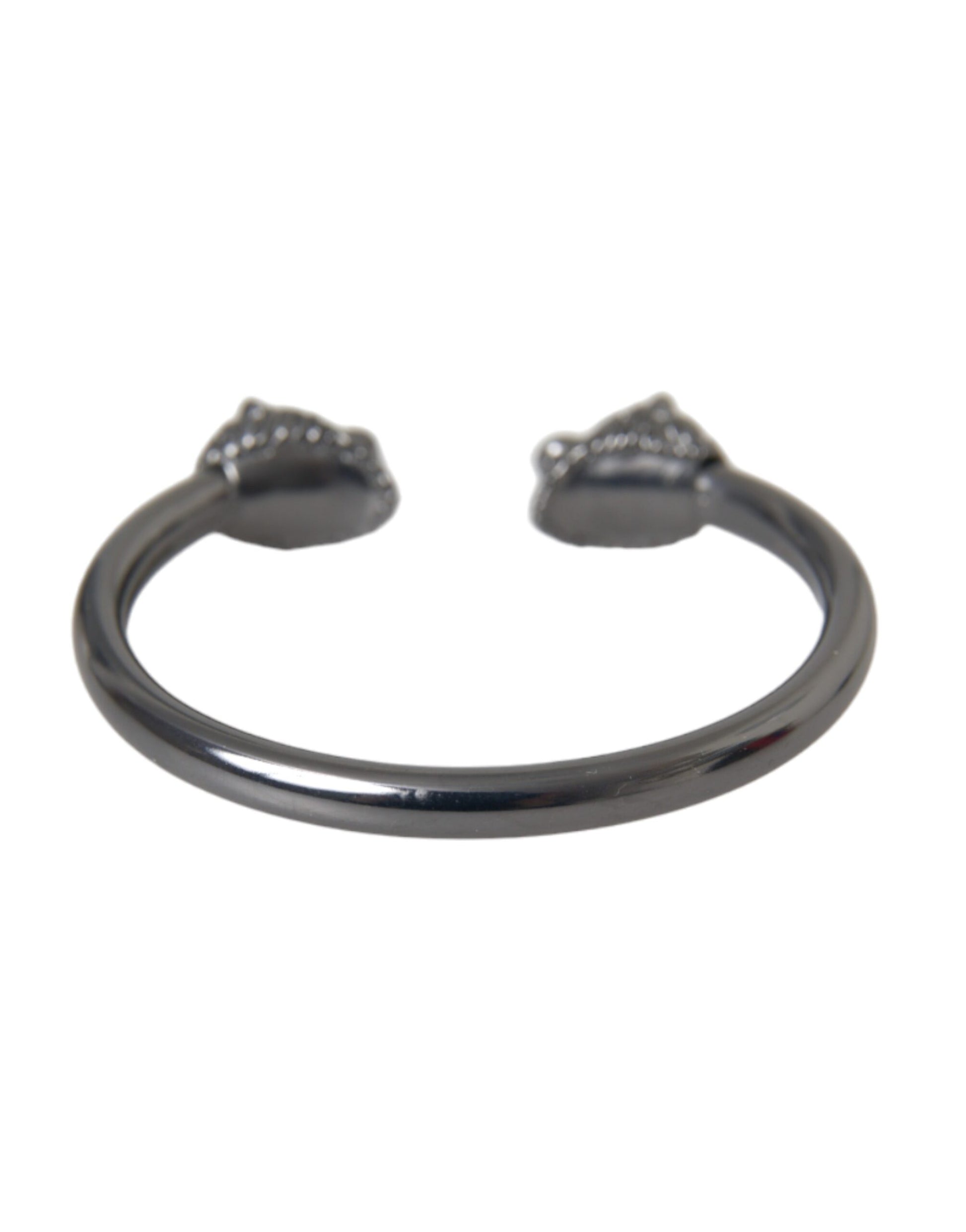 Nialaya Black Rhodium Lion Bangle Bracelet Women $816.00 Nialaya Luzworld