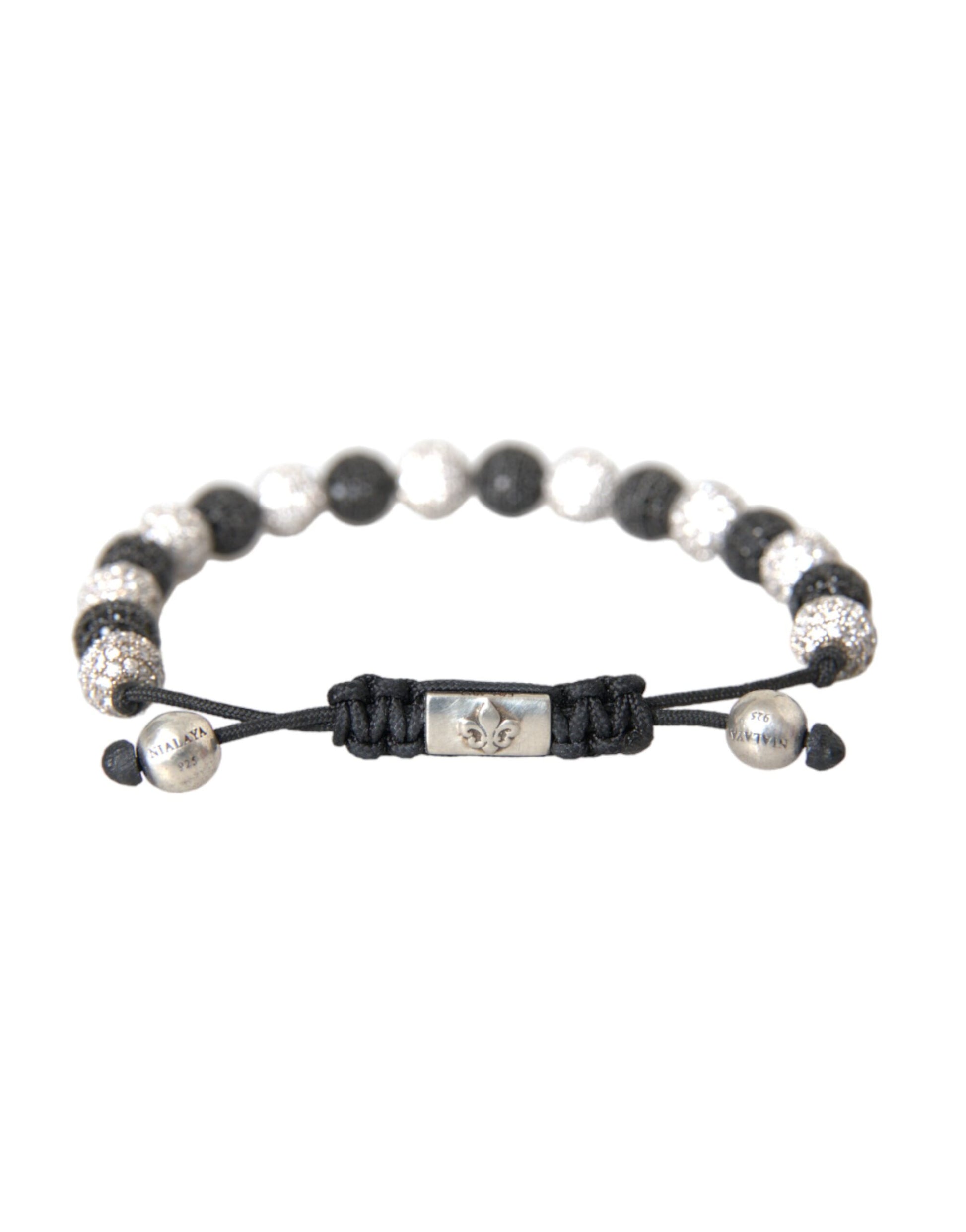 Nialaya CZ Crystal Ball Black White Beaded Bracelet $758.00 Nialaya Luzworld