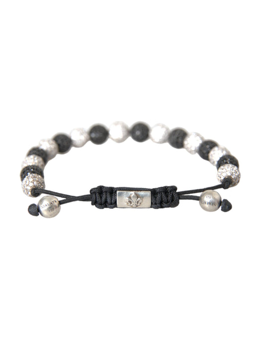 Nialaya CZ Crystal Ball Black White Beaded Bracelet $758.00 Nialaya Luzworld