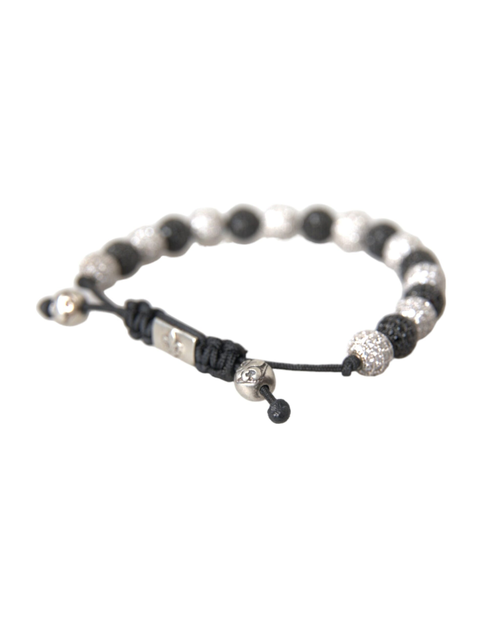Nialaya CZ Crystal Ball Black White Beaded Bracelet $758.00 Nialaya Luzworld