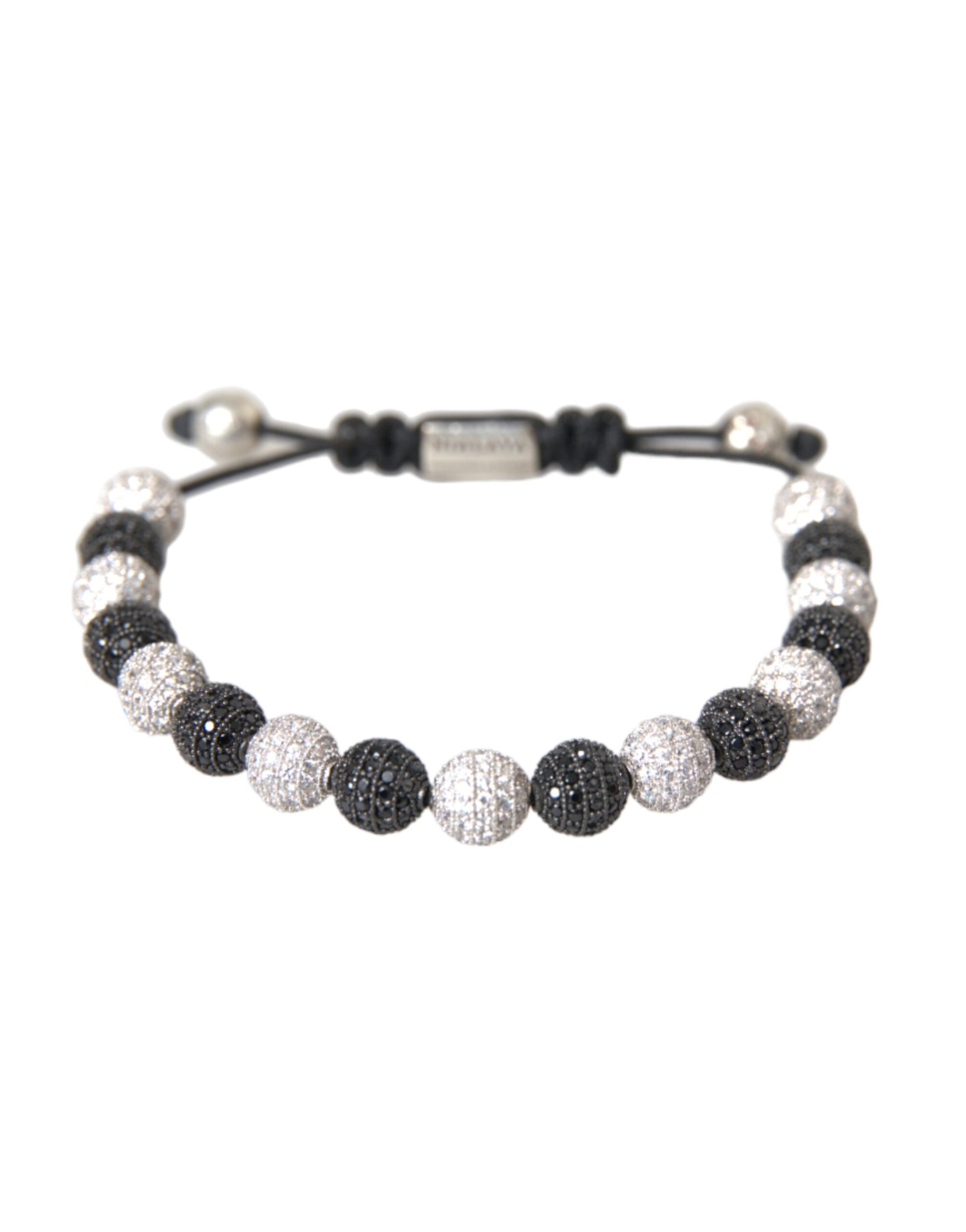 Nialaya CZ Crystal Ball Black White Beaded Bracelet $758.00 Nialaya Luzworld
