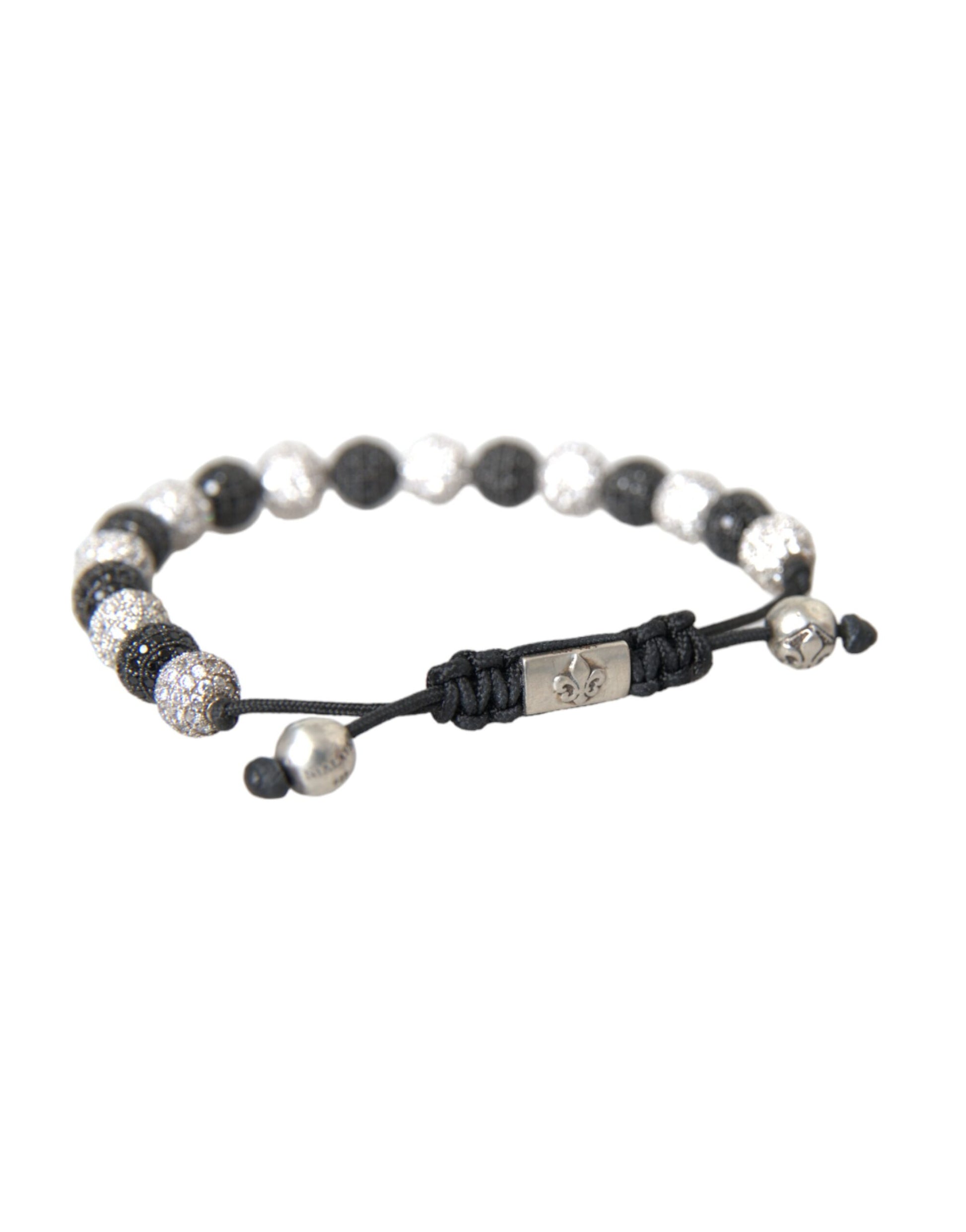 Nialaya CZ Crystal Ball Black White Beaded Bracelet $758.00 Nialaya Luzworld