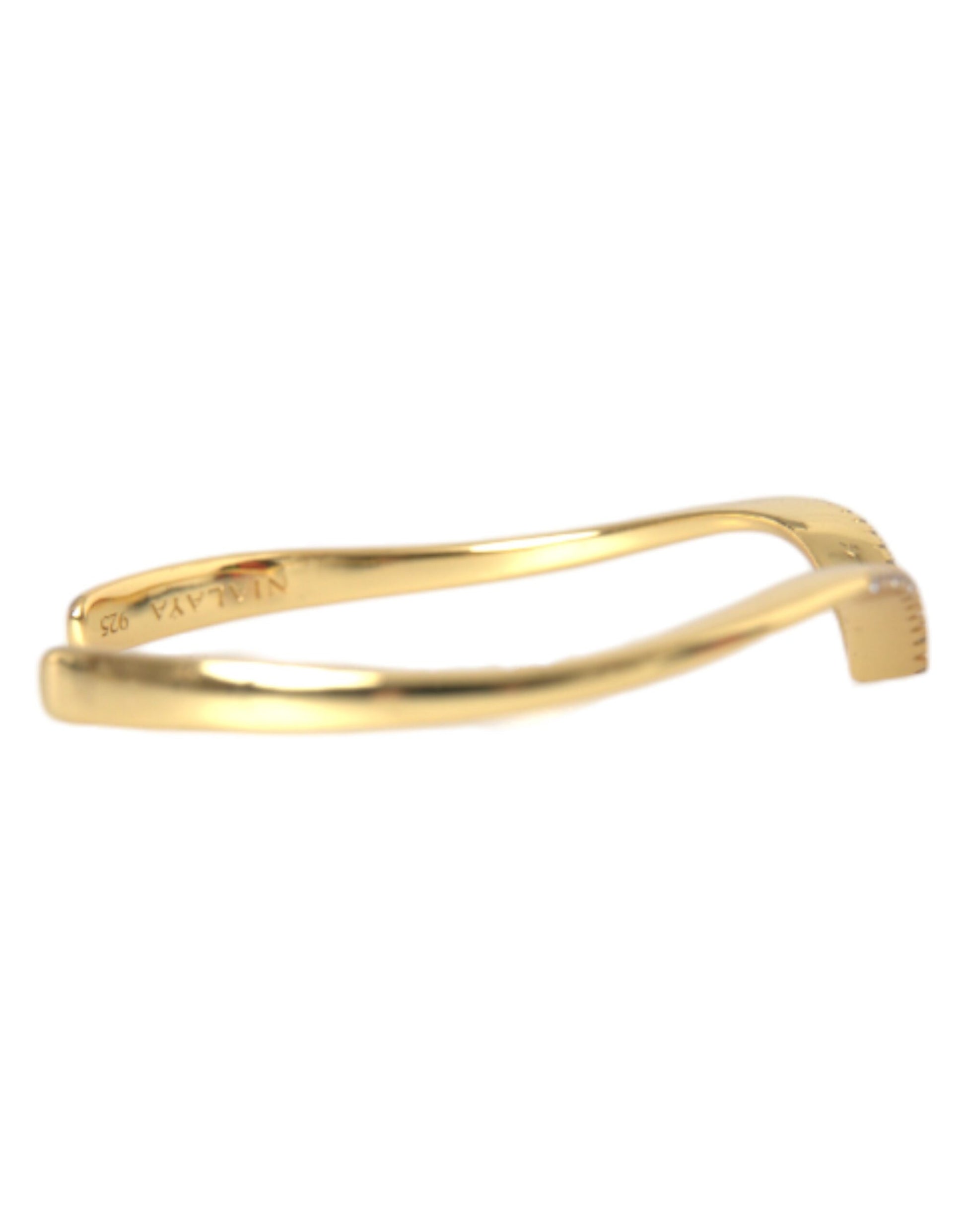 Nialaya Arched Wing Cuff Skyfall Gold CZ 925 Bracelet $520.00 Nialaya Luzworld