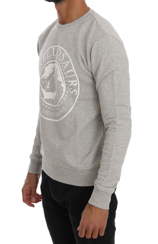 Frankie Morello Gray Cotton Crewneck Pullover Sweater $272.00 Frankie Morello Luzworld