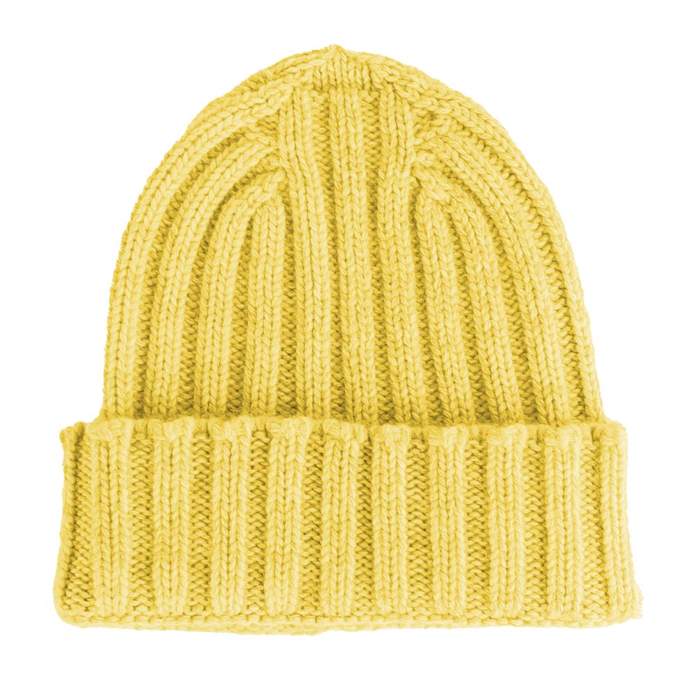 Made in Italy Yellow Cashmere Hats & Cap $204.00 Made in Italy Luzworld