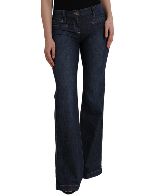 PLEIN SUD Dark Blue Cotton Bootcut Denim Jeans $695.00 PLEIN SUD Luzworld