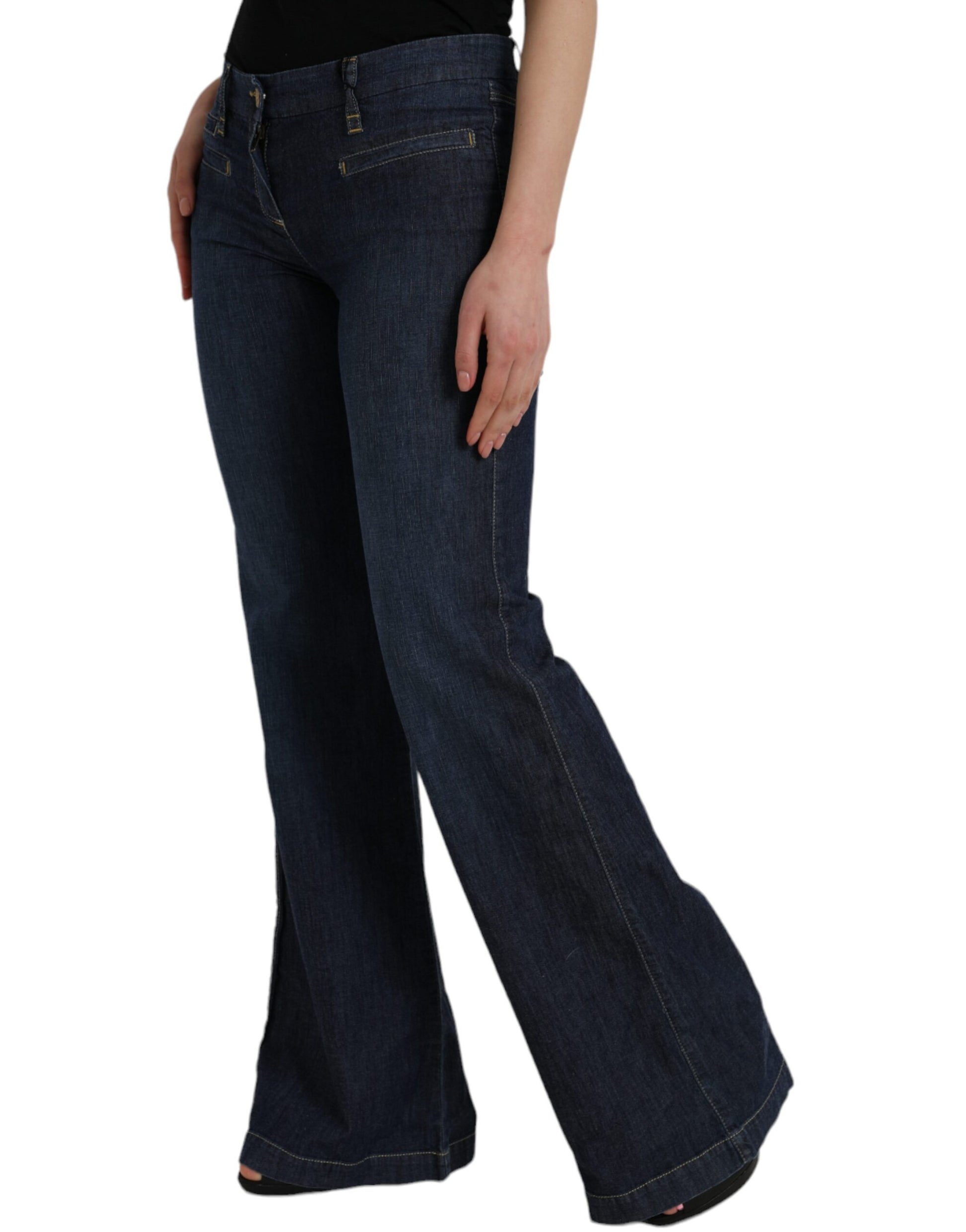 PLEIN SUD Dark Blue Cotton Bootcut Denim Jeans $695.00 PLEIN SUD Luzworld