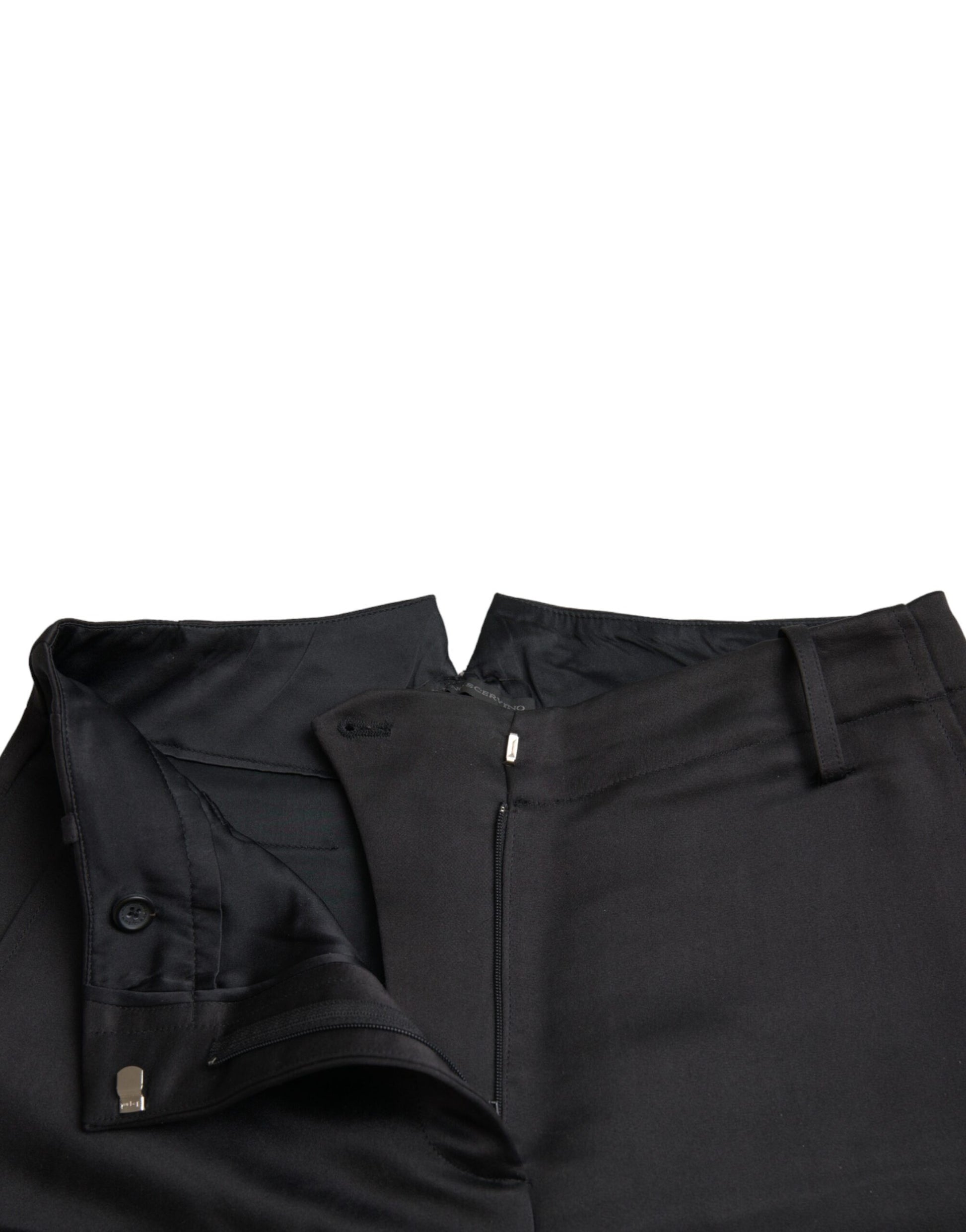 Ermanno Scervino Black High Waist Capri Cropped Pants $1051.00 Ermanno Scervino Luzworld