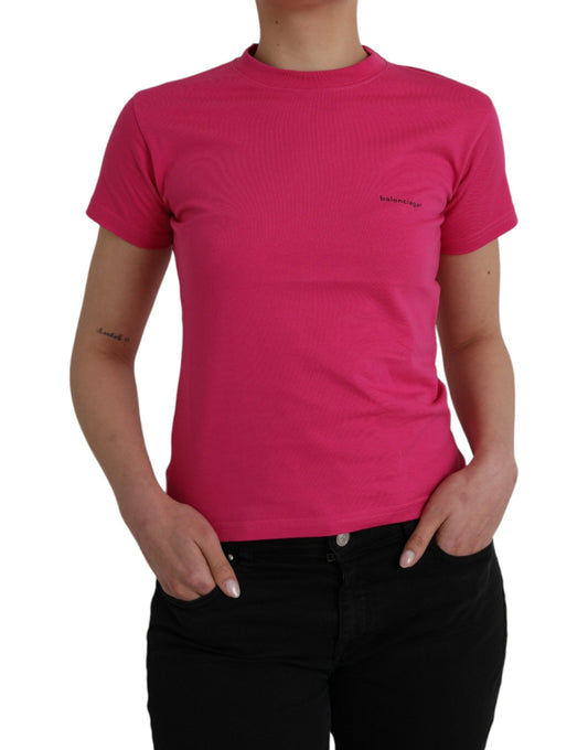Balenciaga Pink Cotton Crew Neck Short Sleeves Tee T-shirt $1476.00 Balenciaga Luzworld