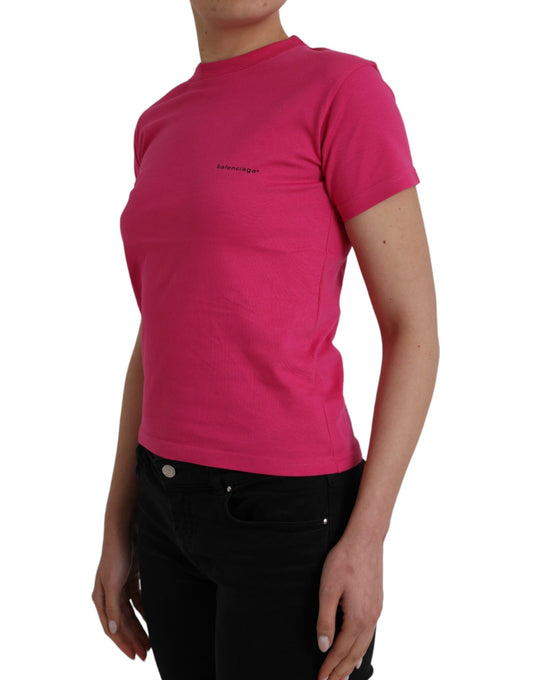 Balenciaga Pink Cotton Crew Neck Short Sleeves Tee T-shirt $1476.00 Balenciaga Luzworld