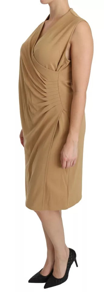 Ralph Lauren Brown V-neck Shift Knee Length Viscose Dress $793.00 Ralph Lauren Luzworld