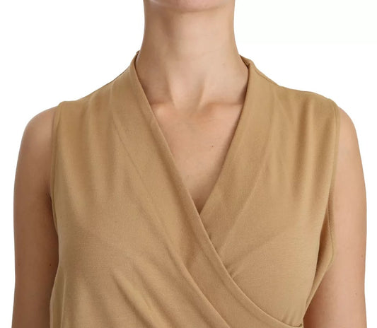 Ralph Lauren Brown V-neck Shift Knee Length Viscose Dress $793.00 Ralph Lauren Luzworld