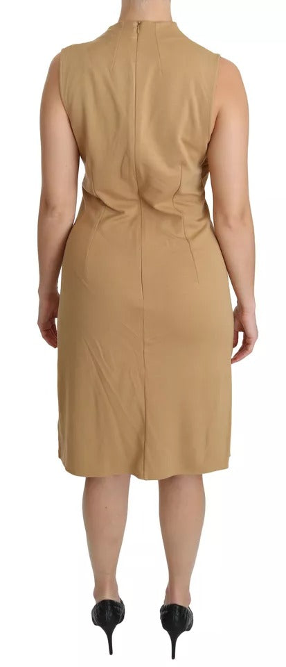 Ralph Lauren Brown V-neck Shift Knee Length Viscose Dress $793.00 Ralph Lauren Luzworld